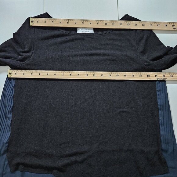 Bailey 44 Top Womens M Black Navy Pleated Layered LS Lagenlook Whimsigoth Fairy - Picture 4 of 16